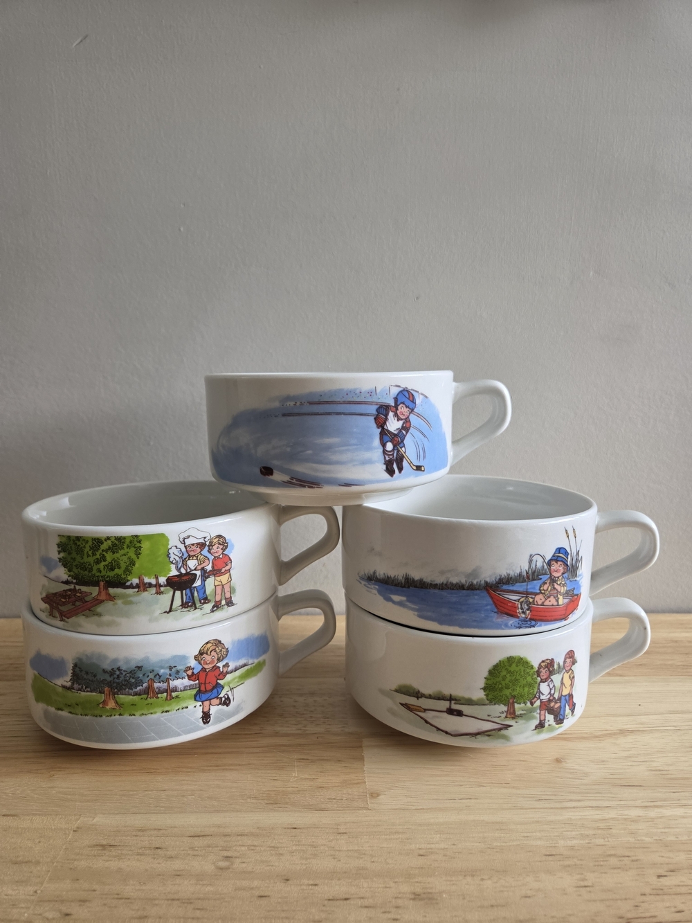 Vintage Ceramic 1980s Campbell's Soup Mugs (Set of 5)